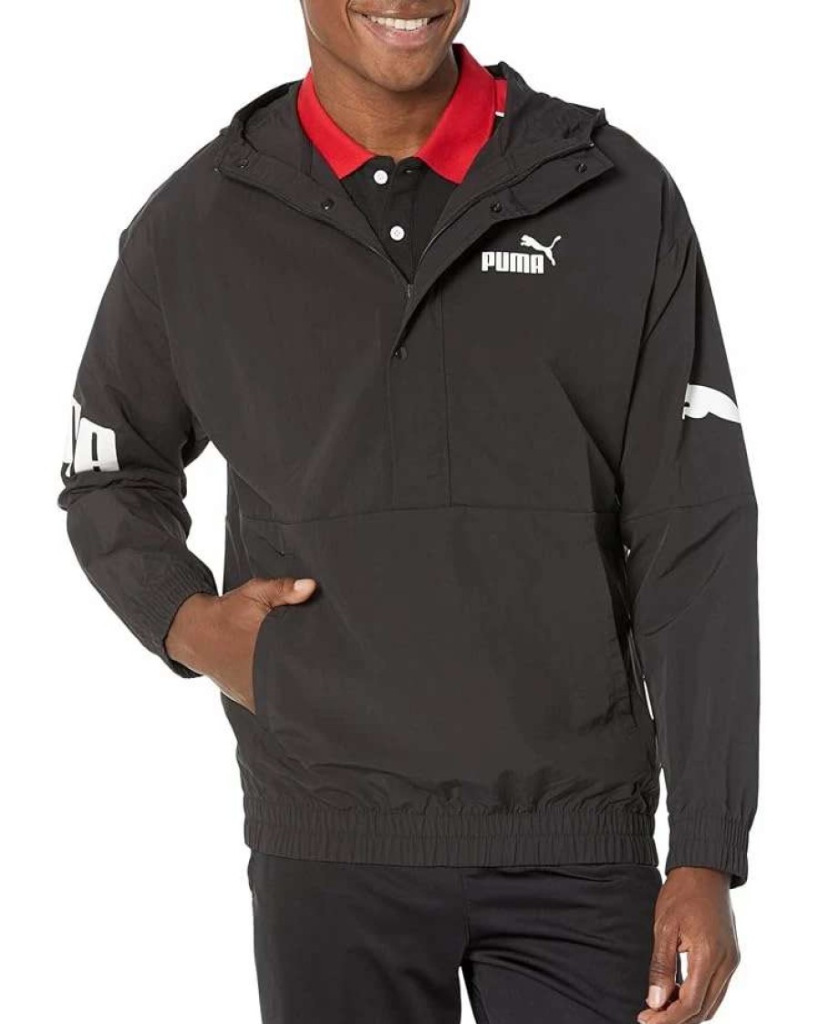 Coats & Outerwear * | Puma Power Hooded 1/2 Zip Windbreaker