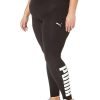 Pants * | Puma Plus Size Athletic Logo Tights