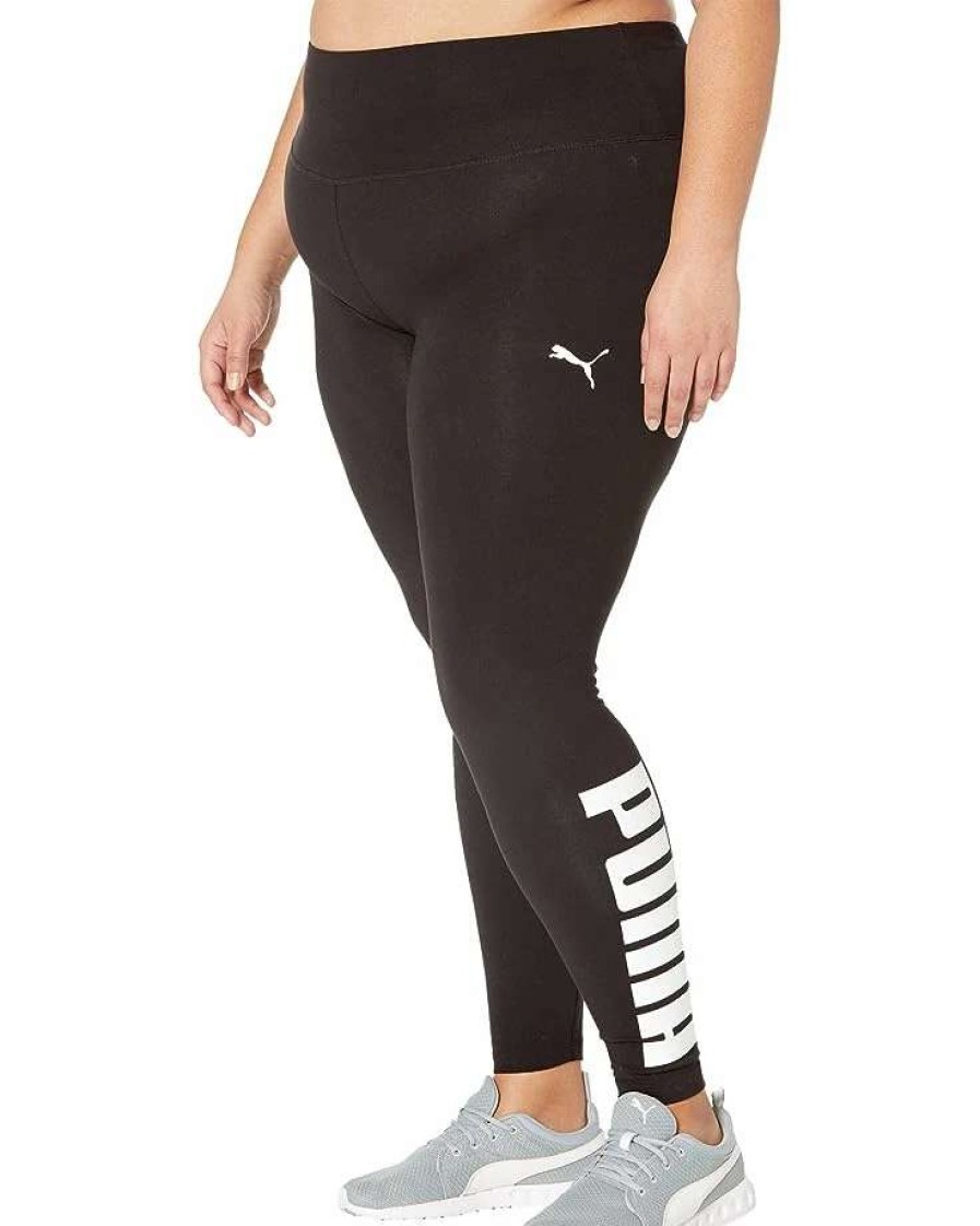 Pants * | Puma Plus Size Athletic Logo Tights