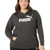 Hoodies & Sweatshirts * | Puma Plus Size Essentials Logo Fleece Hoodie