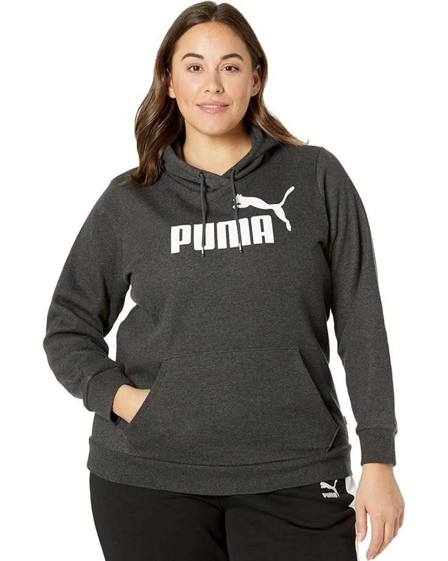 Hoodies & Sweatshirts * | Puma Plus Size Essentials Logo Fleece Hoodie