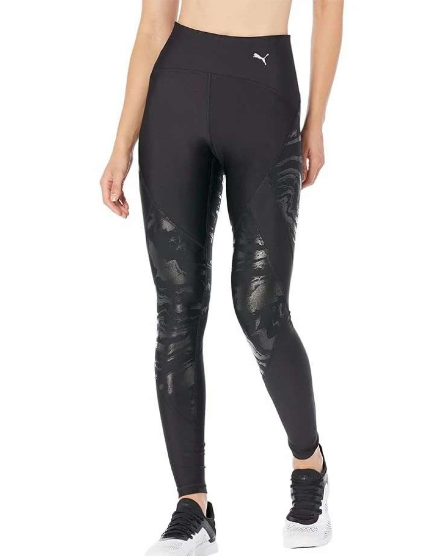 Pants * | Puma Run Ultraform High-Waisted Fleece High Shine All Over Print Tights